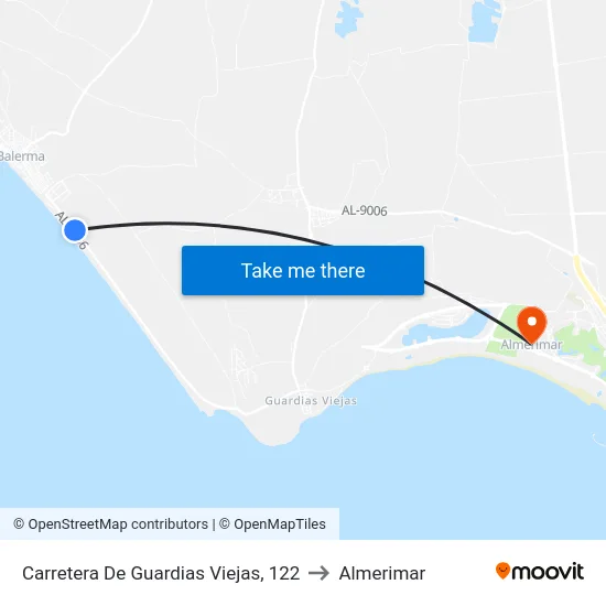 Carretera De Guardias Viejas, 122 to Almerimar map