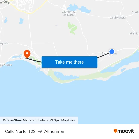 Calle Norte, 122 to Almerimar map