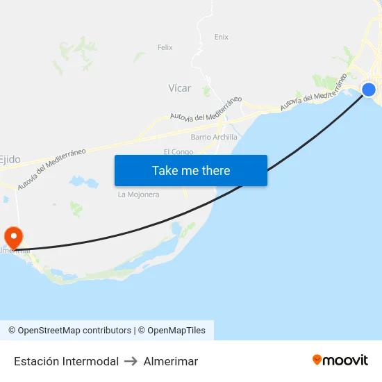 Estación Intermodal to Almerimar map