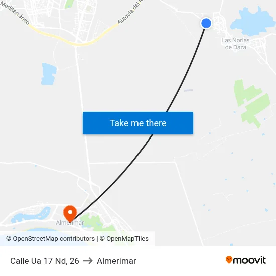 Calle Ua 17 Nd, 26 to Almerimar map