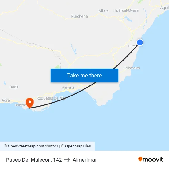 Paseo Del Malecon, 142 to Almerimar map