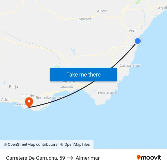 Carretera De Garrucha, 59 to Almerimar map