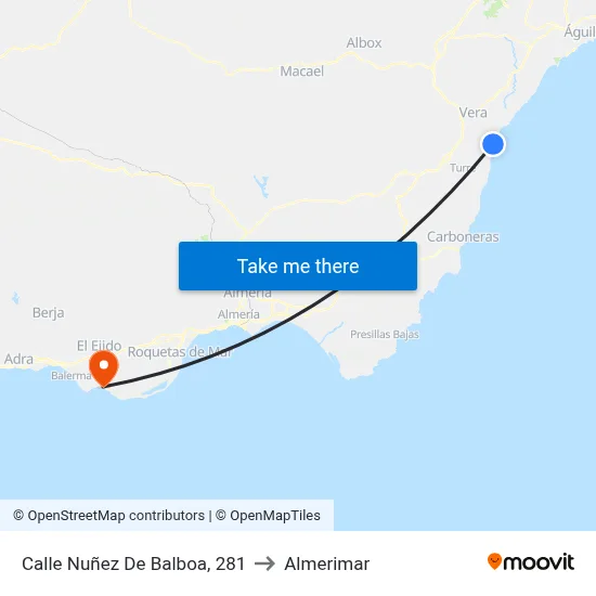 Calle Nuñez De Balboa, 281 to Almerimar map