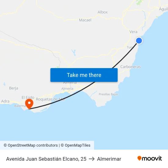 Avenida Juan Sebastián Elcano, 25 to Almerimar map