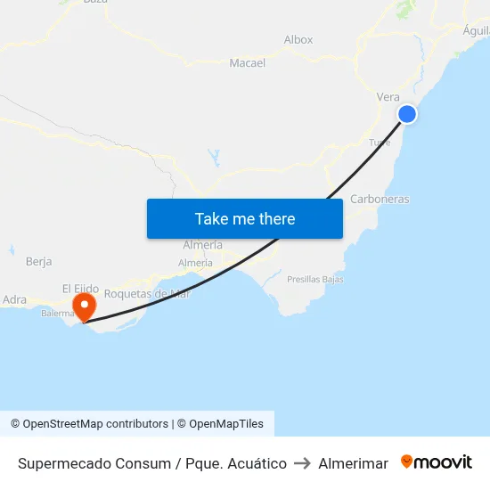 Supermecado Consum / Pque. Acuático to Almerimar map