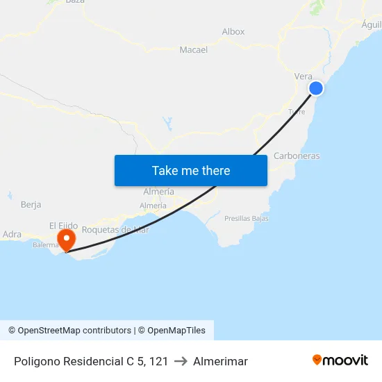 Poligono Residencial C 5, 121 to Almerimar map