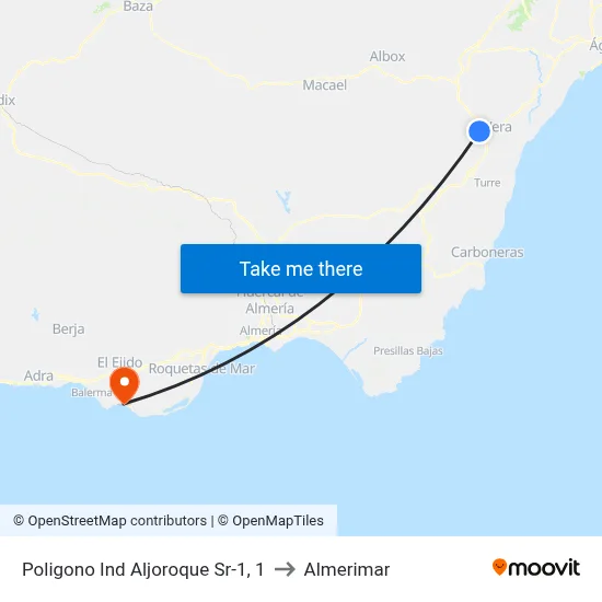Poligono Ind Aljoroque Sr-1, 1 to Almerimar map