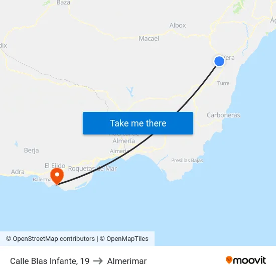 Calle Blas Infante, 19 to Almerimar map