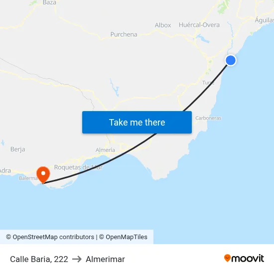 Calle Baria, 222 to Almerimar map