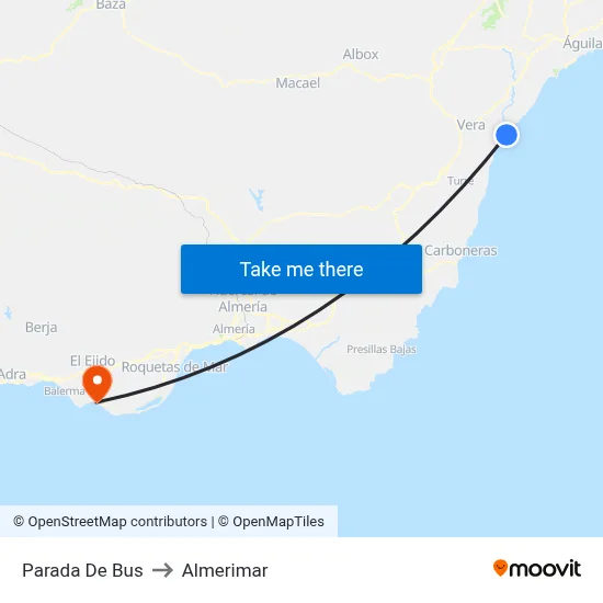 Parada De Bus to Almerimar map