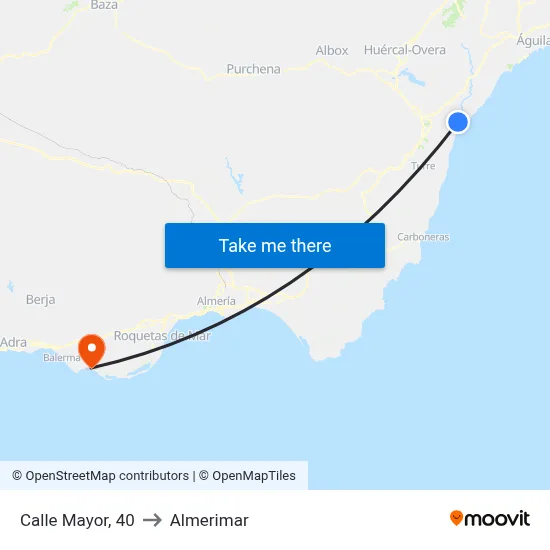 Calle Mayor, 40 to Almerimar map