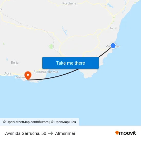 Avenida Garrucha, 50 to Almerimar map