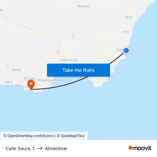 Calle Saura, 1 to Almerimar map