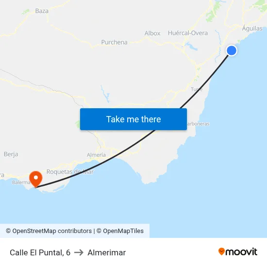 Calle El Puntal, 6 to Almerimar map