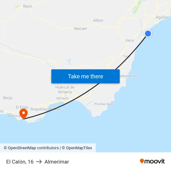 El Calón, 16 to Almerimar map