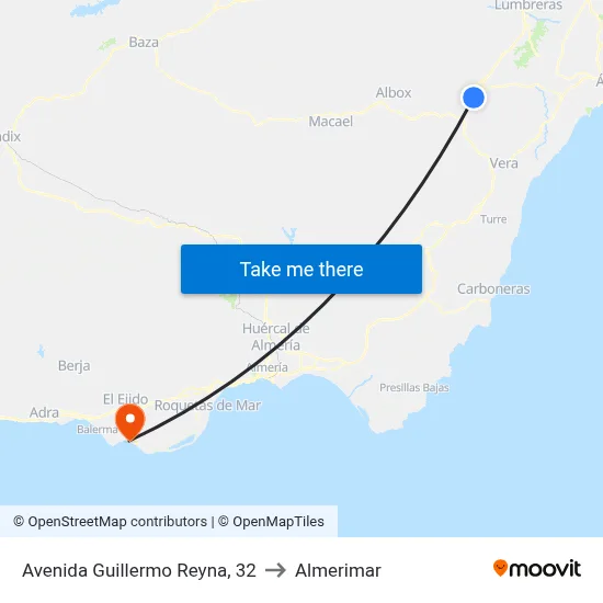 Avenida Guillermo Reyna, 32 to Almerimar map