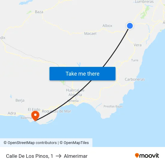 Calle De Los Pinos, 1 to Almerimar map