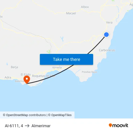 Al-6111, 4 to Almerimar map