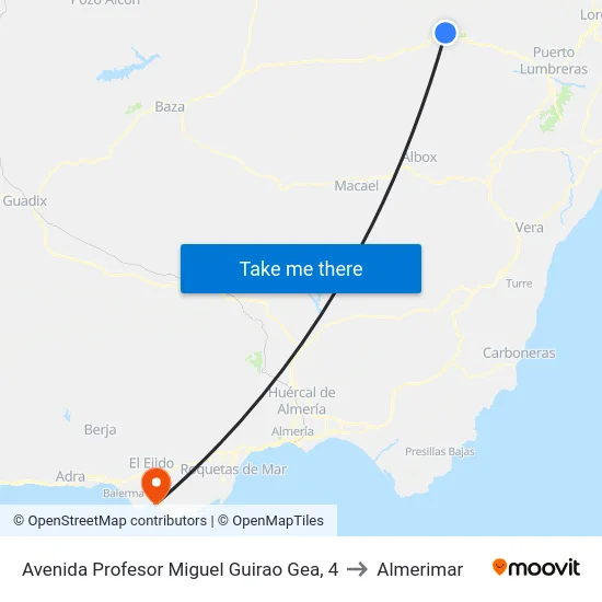 Avenida Profesor Miguel Guirao Gea, 4 to Almerimar map
