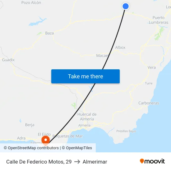 Calle De Federico Motos, 29 to Almerimar map
