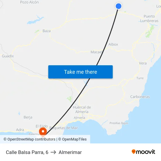 Calle Balsa Parra, 6 to Almerimar map