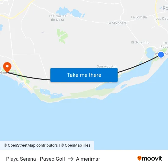 Playa Serena - Paseo Golf to Almerimar map