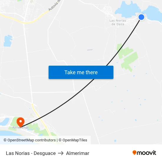 Las Norias - Desguace to Almerimar map