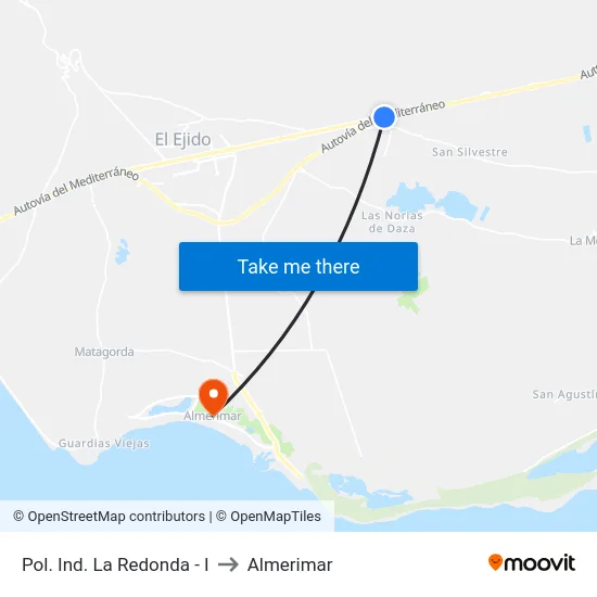 Pol. Ind. La Redonda - I to Almerimar map