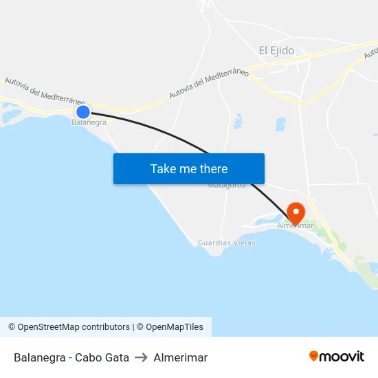 Balanegra - Cabo Gata to Almerimar map