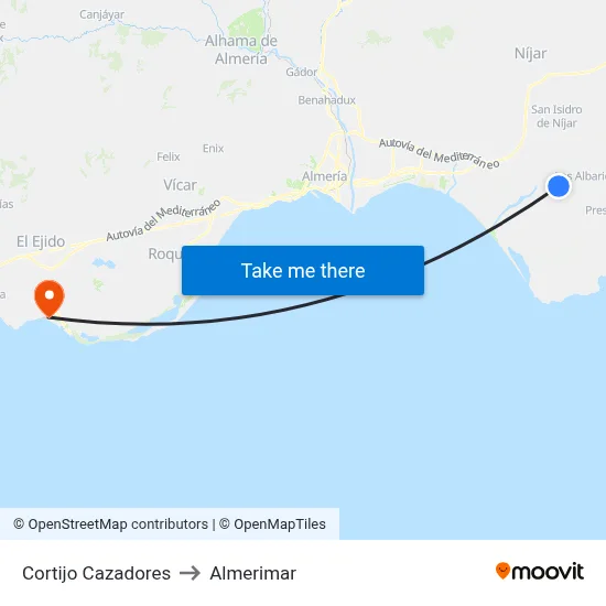 Cortijo Cazadores to Almerimar map