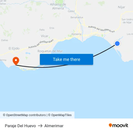 Paraje Del Huevo to Almerimar map