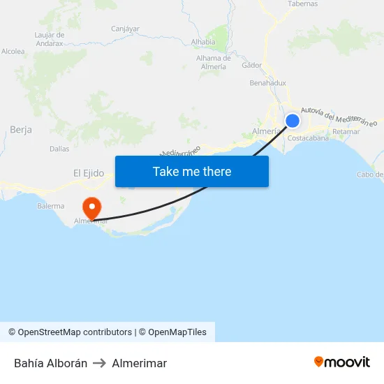 Bahía Alborán to Almerimar map