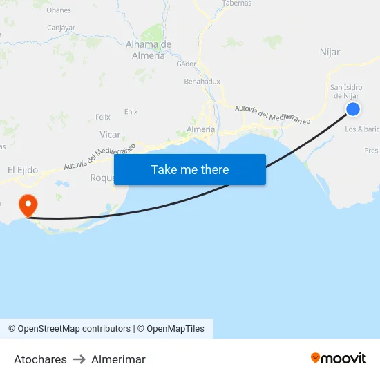 Atochares to Almerimar map
