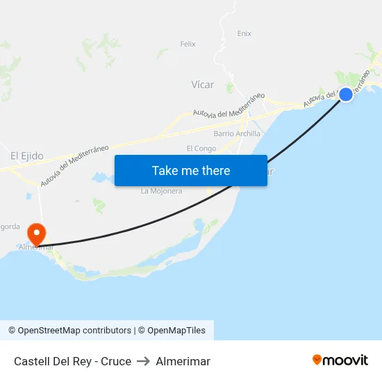 Castell Del Rey - Cruce to Almerimar map