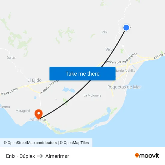 Enix - Dúplex to Almerimar map