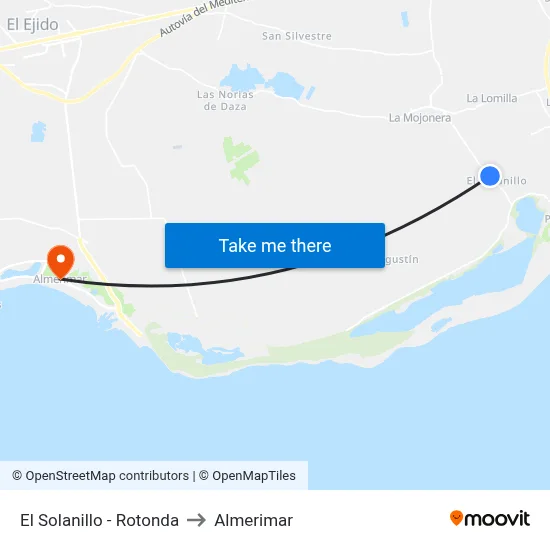 El Solanillo - Rotonda to Almerimar map