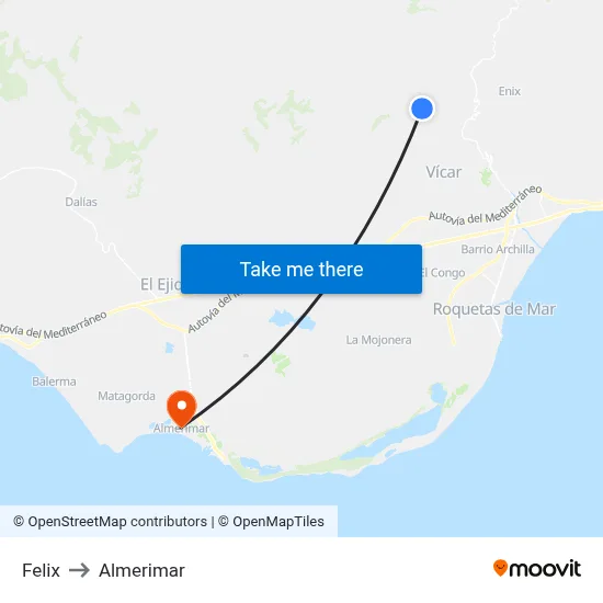 Felix to Almerimar map