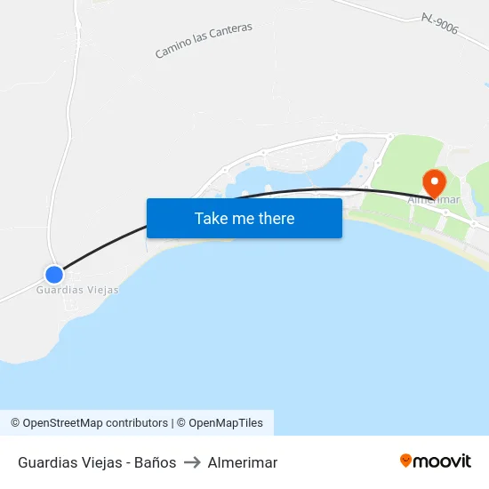 Guardias Viejas - Baños to Almerimar map