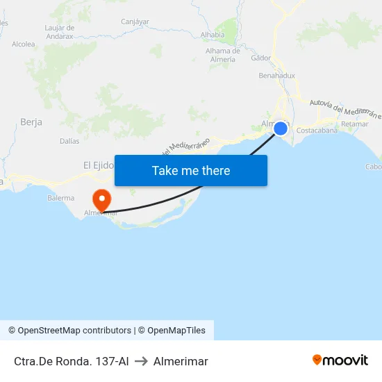 Ctra.De Ronda. 137-Al to Almerimar map