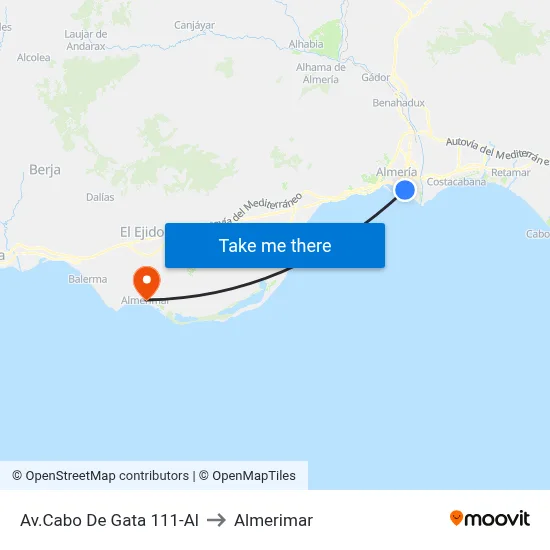 Av.Cabo De Gata 111-Al to Almerimar map