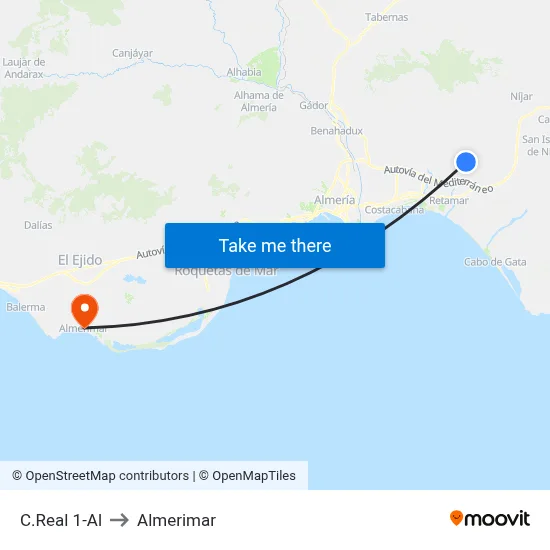 C.Real 1-Al to Almerimar map