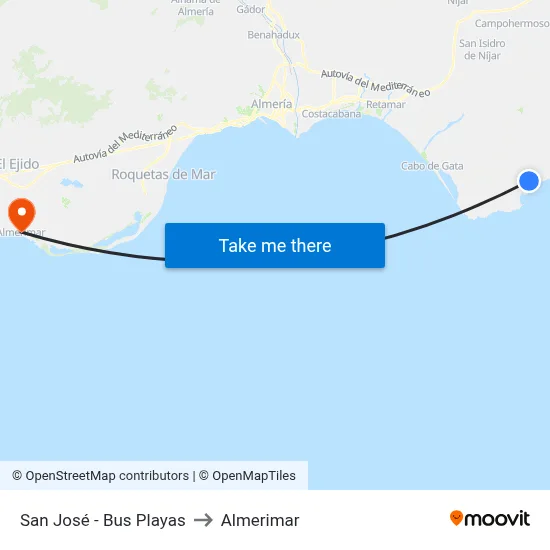 San José - Bus Playas to Almerimar map