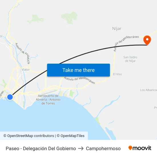 Paseo - Delegación Del Gobierno to Campohermoso map