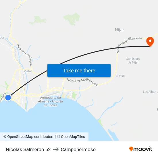 Nicolás Salmerón 52 to Campohermoso map