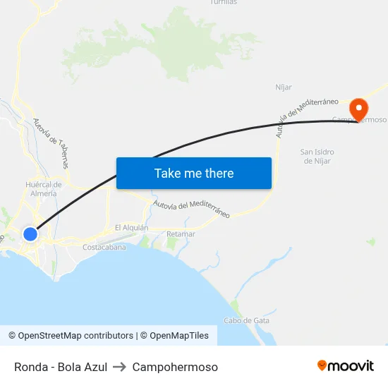 Ronda - Bola Azul to Campohermoso map