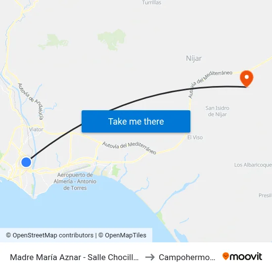 Madre María Aznar - Salle Chocillas to Campohermoso map