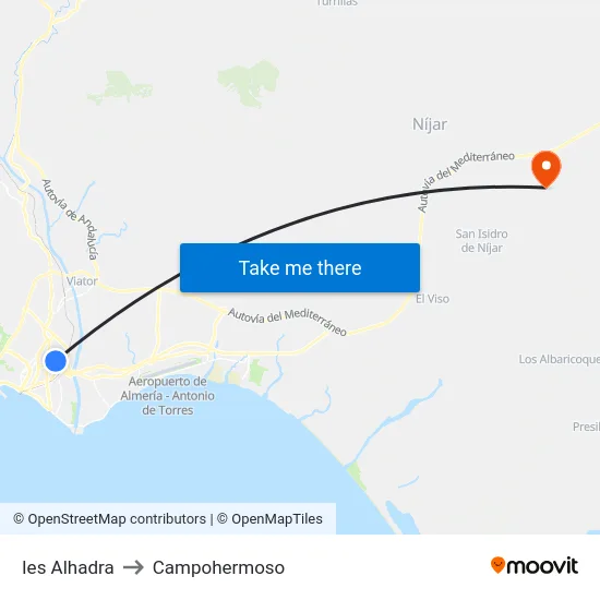 Ies Alhadra to Campohermoso map