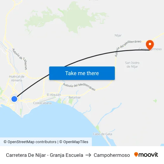 Carretera De Níjar - Granja Escuela to Campohermoso map