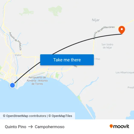 Quinto Pino to Campohermoso map