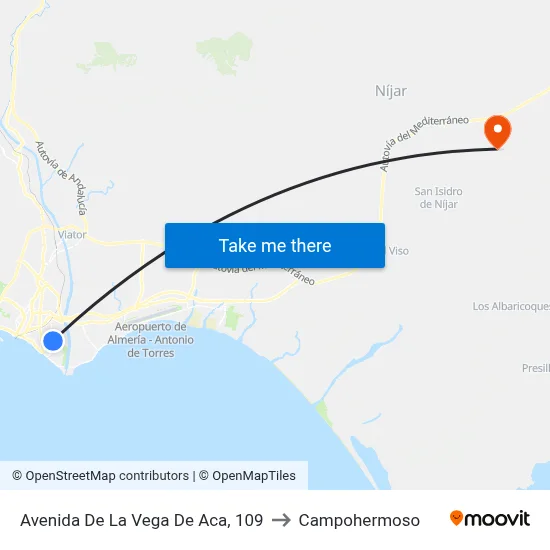Avenida De La Vega De Aca, 109 to Campohermoso map